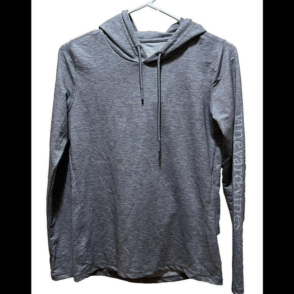 Vineyard Vines Whale Performance XS Gray Long Sleeve Hoodie Outdoors Fishing‎ - Picture 1 of 4
